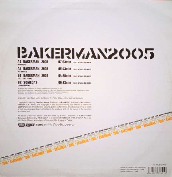 Pate De Lane Feat. Kenny Laakkinen - Bakerman 2005 | Persistencebit (R3-MUSIC005) - 2 Pate De Lane Feat. Kenny Laakkinen - Bakerman 2005 | Persistencebit (R3-MUSIC005) - 2