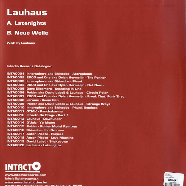 Lauhaus - Latenights | Intacto Records (INTAC020) - 2 Lauhaus - Latenights | Intacto Records (INTAC020) - 2