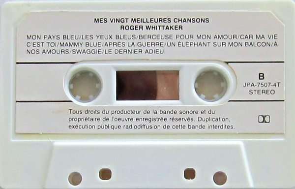Roger Whittaker - Mes 20 Meilleures Chansons | Promo Son (JPA-7507-4T) - 4 Roger Whittaker - Mes 20 Meilleures Chansons | Promo Son (JPA-7507-4T) - 4