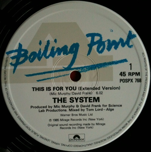 The System - This Is For You | Polydor (POSPX 768) - 3 The System - This Is For You | Polydor (POSPX 768) - 3