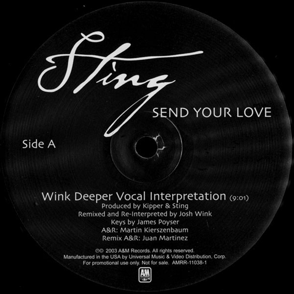 Sting - Send Your Love | A&M Records (AMRR-11037-1) - 2 Sting - Send Your Love | A&M Records (AMRR-11037-1) - 2