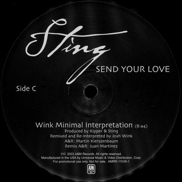Sting - Send Your Love | A&M Records (AMRR-11037-1) - 4 Sting - Send Your Love | A&M Records (AMRR-11037-1) - 4