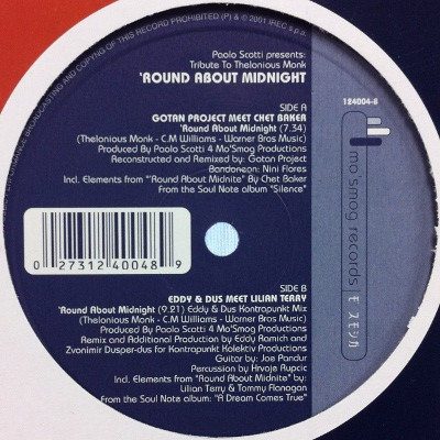 Paolo Scotti - 'Round About Midnight (Tribute To Thelonious Monk) | Mo'Smog Records (124004-8) - main Paolo Scotti - 'Round About Midnight (Tribute To Thelonious Monk) | Mo'Smog Records (124004-8) - main