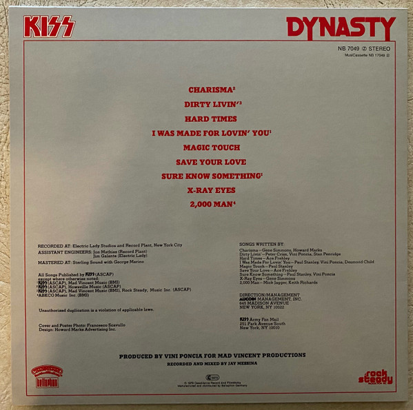Kiss - Dynasty | Bellaphon (NB 7049PD) - 2 Kiss - Dynasty | Bellaphon (NB 7049PD) - 2