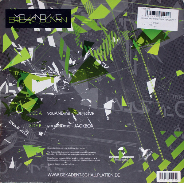 youANDme - Break Down | Dekadent Schallplatten (DKDNT 010) - 2 youANDme - Break Down | Dekadent Schallplatten (DKDNT 010) - 2