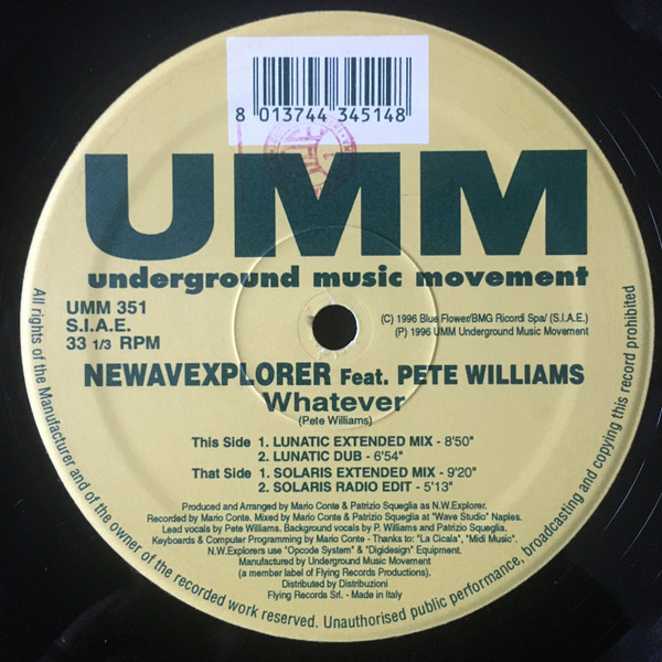 Newavexplorers Feat. Pete Williams - Whatever | UMM (UMM 351) - 3