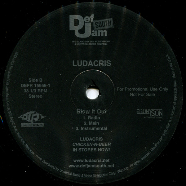 Ludacris - Splash Waterfalls / Blow It Out | Def Jam South (DEFR 15956-1) - 3 Ludacris - Splash Waterfalls / Blow It Out | Def Jam South (DEFR 15956-1) - 3