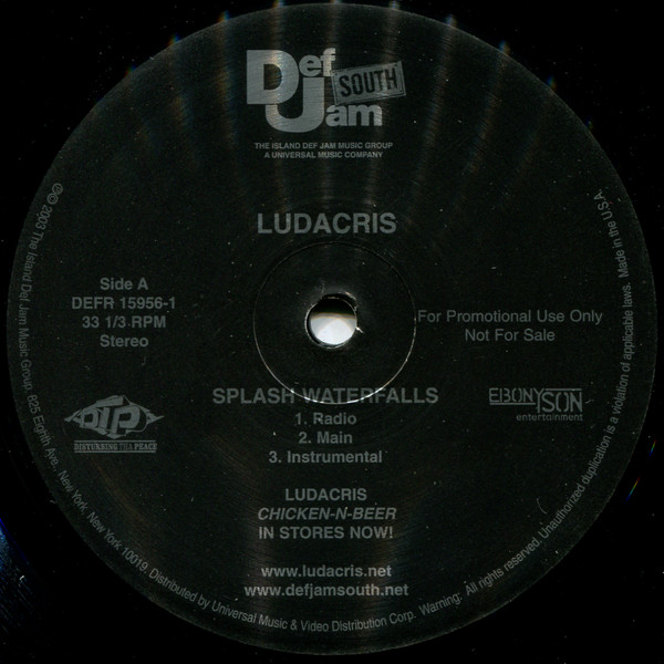 Ludacris - Splash Waterfalls / Blow It Out | Def Jam South (DEFR 15956-1) - 2 Ludacris - Splash Waterfalls / Blow It Out | Def Jam South (DEFR 15956-1) - 2