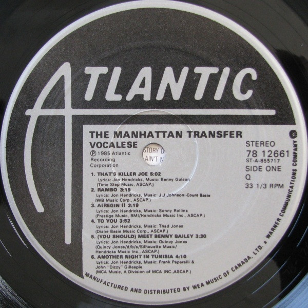 The Manhattan Transfer - Vocalese | Atlantic (78 12661) - 3 The Manhattan Transfer - Vocalese | Atlantic (78 12661) - 3
