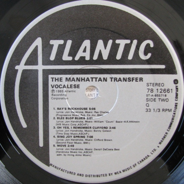 The Manhattan Transfer - Vocalese | Atlantic (78 12661) - 4 The Manhattan Transfer - Vocalese | Atlantic (78 12661) - 4