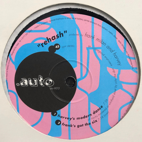Frank Milan And Harvey - Rehash | Auto Recordings (au-X003) - main