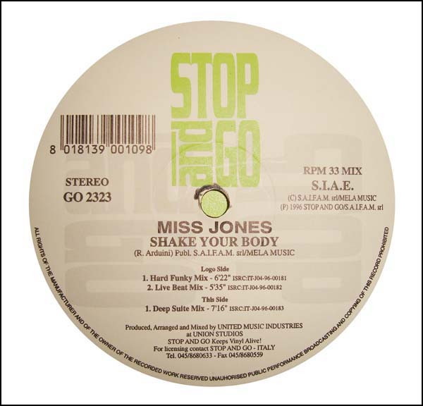 Miss Jones - Shake Your Body | Stop And Go (GO 2323) - main Miss Jones - Shake Your Body | Stop And Go (GO 2323) - main