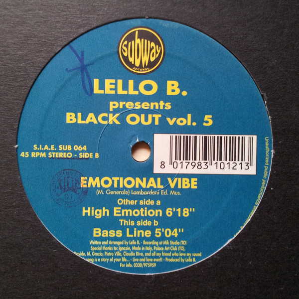 Lello B. Presents Black Out - Emotional Vibe | Subway Records (SUB 064)