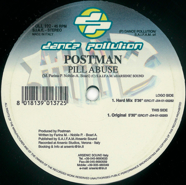 Postman - Pill Abuse | Dance Pollution (POLL 192) - main Postman - Pill Abuse | Dance Pollution (POLL 192) - main