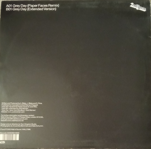 Zoot Woman - Grey Day | Wall Of Sound (WALL T 089) - 2 Zoot Woman - Grey Day | Wall Of Sound (WALL T 089) - 2