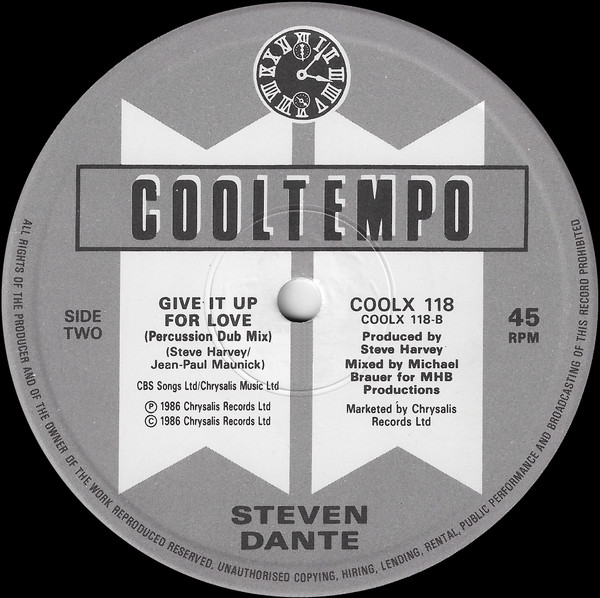 Steven Dante - Give It Up For Love | Cooltempo (COOLX 118) - 4