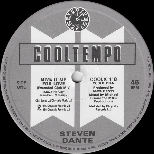 Steven Dante - Give It Up For Love | Cooltempo (COOLX 118) - 3