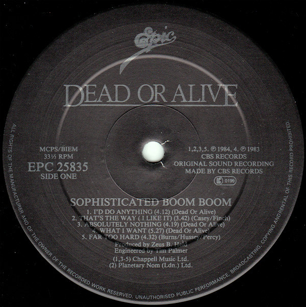 Dead Or Alive - Sophisticated Boom Boom | Epic (EPC 25835) - 3