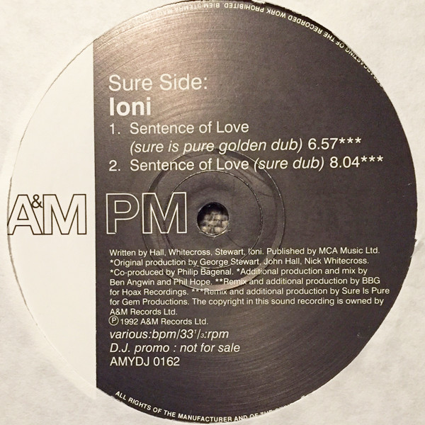 Ioni - Sentence Of Love (Mixes) | A&M PM (AMYDJ 0162) - 3