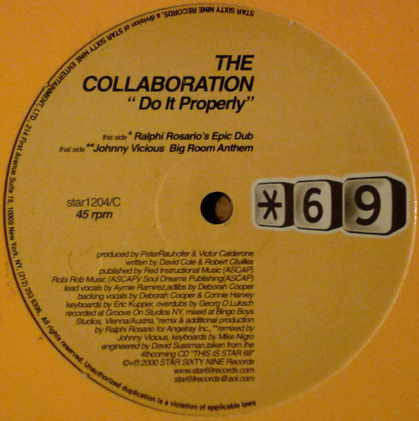 The Collaboration - Do It Properly | Star 69 Records (star1204) - 2