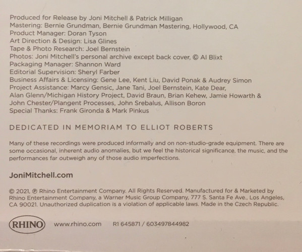 Joni Mitchell - Archives – Volume 1: The Early Years (1963-1967): Highlights LP | Rhino Records (R1 645871) - 6