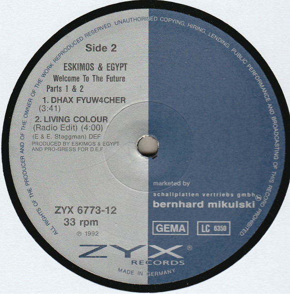 Eskimos & Egypt - Welcome To The Future Parts 1 & 2 | ZYX Records (ZYX 6773-12) - 4 Eskimos & Egypt - Welcome To The Future Parts 1 & 2 | ZYX Records (ZYX 6773-12) - 4