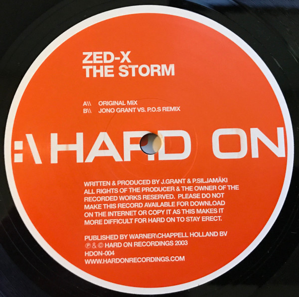 Zed-X - The Storm | Hard On Recordings (HDON-004) - 4