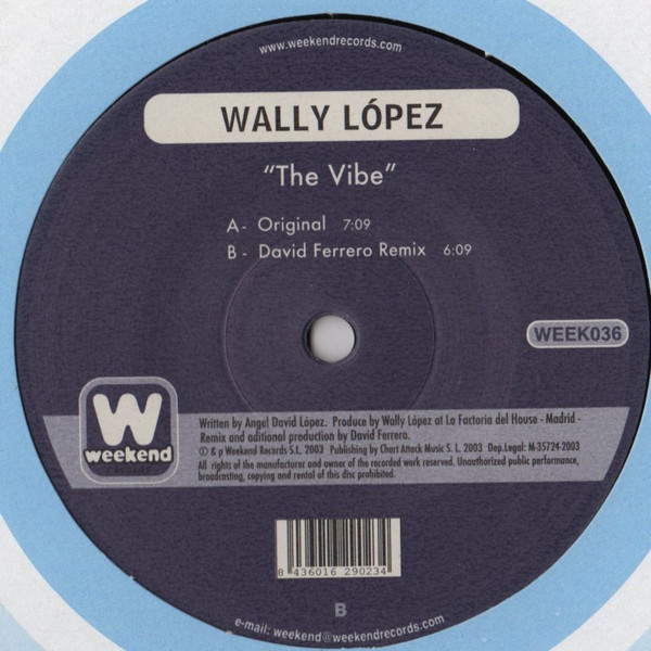 Wally Lopez - The Vibe | Weekend Records (WEEK036) - 2