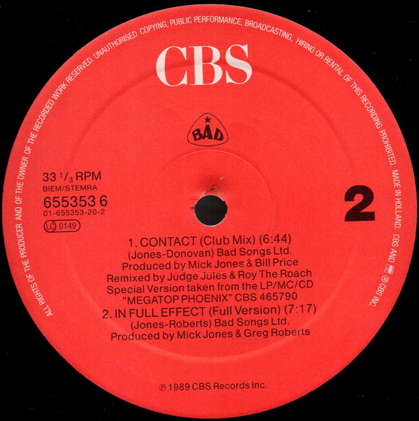 Big Audio Dynamite - Contact | CBS (655353 6) - 4