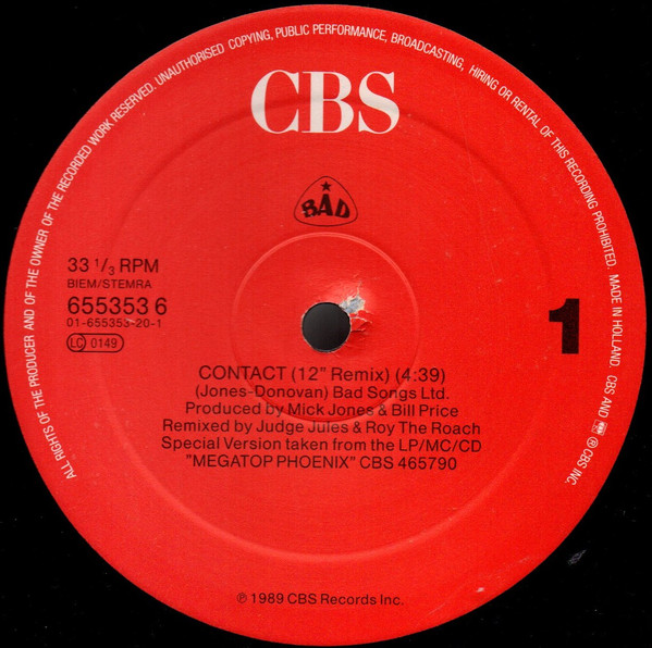 Big Audio Dynamite - Contact | CBS (655353 6) - 3