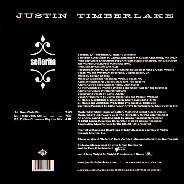 Justin Timberlake - Señorita | Jive (82876 56344 1) - 2 Justin Timberlake - Señorita | Jive (82876 56344 1) - 2