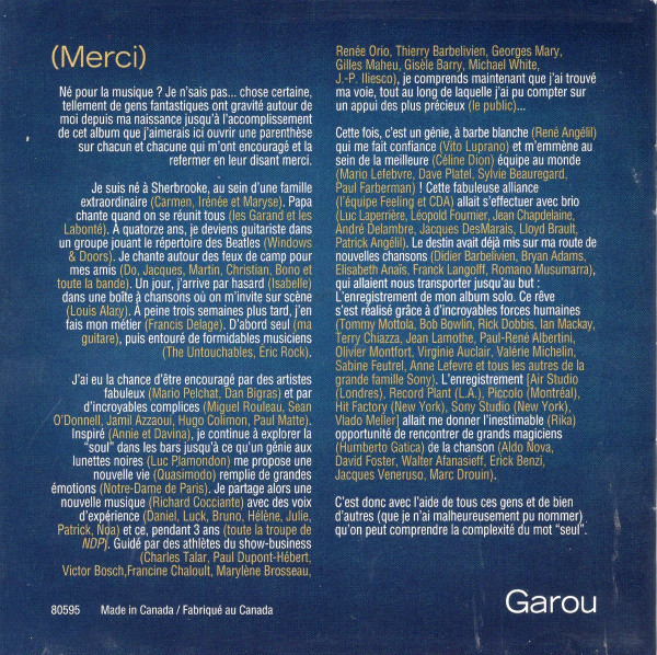 Garou - Seul | Sony Musique (CK 80595) - 4