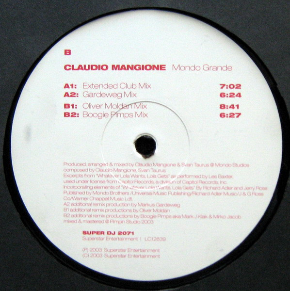 Claudio Mangione - Mondo Grande | Superstar Recordings (SUPER DJ 2071) - 4 Claudio Mangione - Mondo Grande | Superstar Recordings (SUPER DJ 2071) - 4