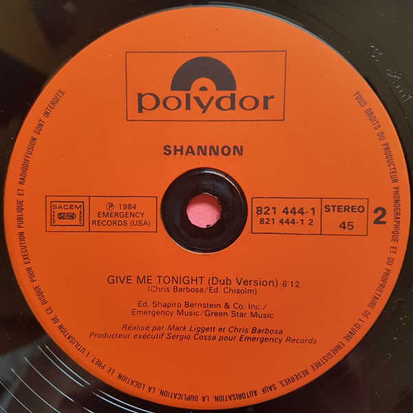 Shannon - Give Me Tonight | Polydor (821 444-1) - 4