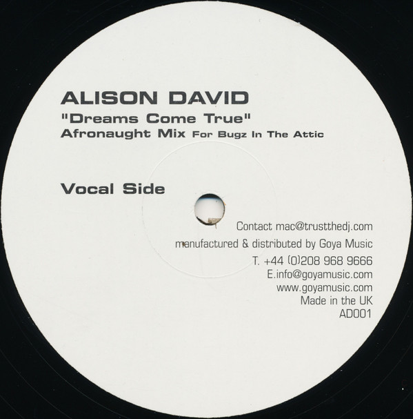 Alison David - Dreams Come True (Afronaught Mix) | Goya Music (AD001) - main Alison David - Dreams Come True (Afronaught Mix) | Goya Music (AD001) - main