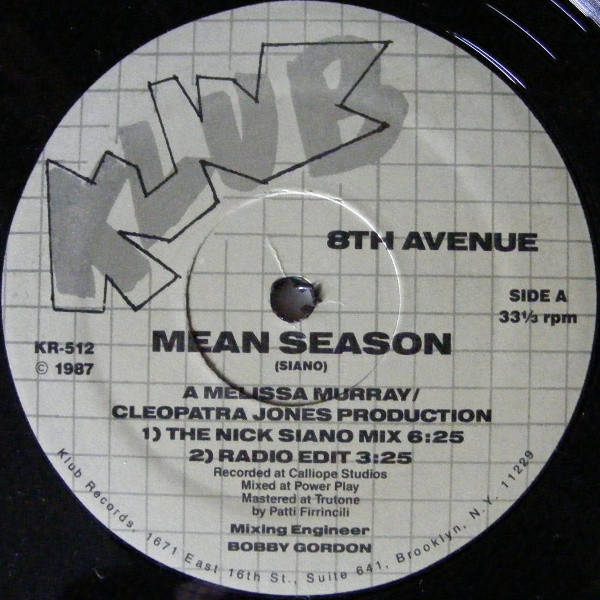 8th Avenue - Mean Season | Klub Records (KR-512)