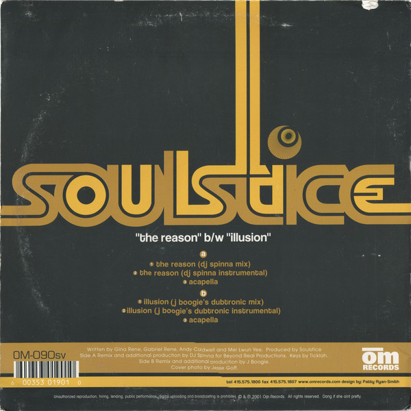 Soulstice - The Reason (DJ Spinna Mix) / Illusion (J Boogie's Dubtronic Mix) | OM Records (OM 090 SV) - 2