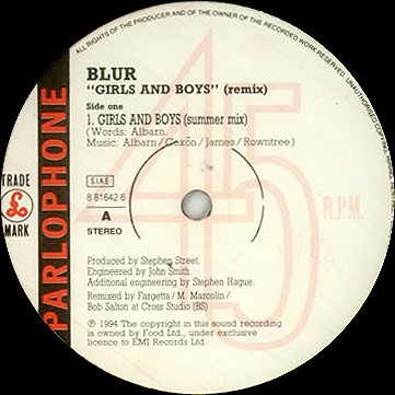 Blur - Girls And Boys (Remixed By Fargetta) | Parlophone (8 81642 6) - 2 Blur - Girls And Boys (Remixed By Fargetta) | Parlophone (8 81642 6) - 2