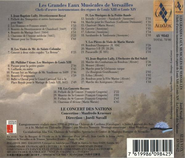 Les Grandes Eaux Musicales De Versailles (Chefs-D'Œuvre Instrumentaux Des Règnes De Louis XIII Et Louis XIV)