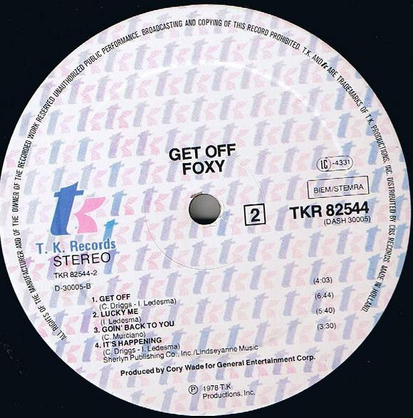 Foxy - Get Off | T.K. Records (TKR 82544) - 4 Foxy - Get Off | T.K. Records (TKR 82544) - 4