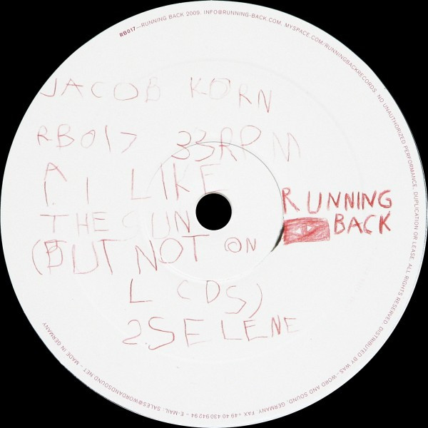Jacob Korn - I Like The Sun | Running Back (RB017) - 3 Jacob Korn - I Like The Sun | Running Back (RB017) - 3