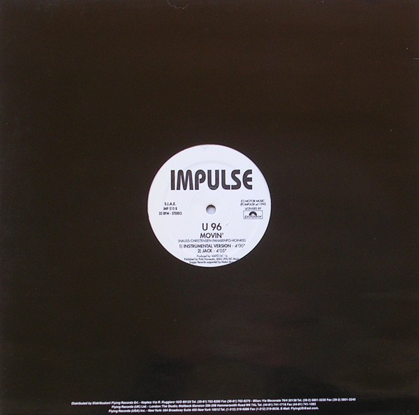 U96 - Movin' | Impulse (IMP 515) - 2