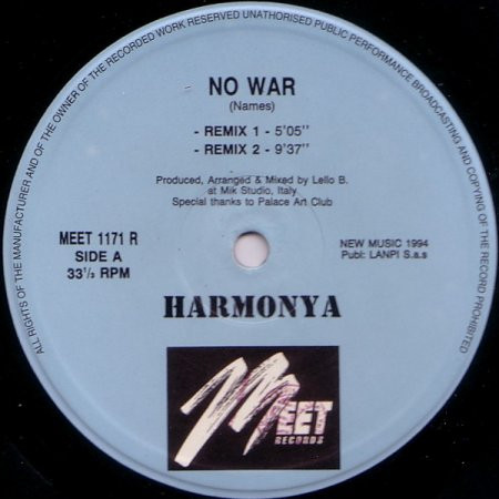 Harmonya - No War (Remix) | Meet Records (MEET 1171 R) - main Harmonya - No War (Remix) | Meet Records (MEET 1171 R) - main