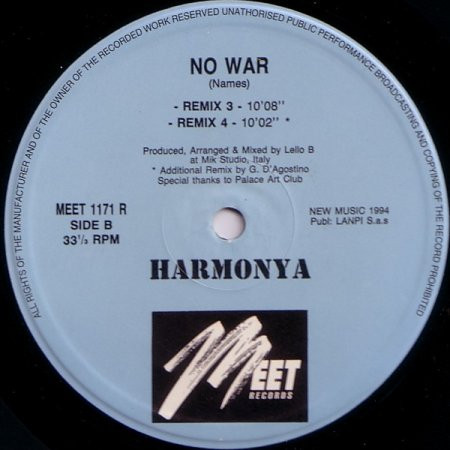 Harmonya - No War (Remix) | Meet Records (MEET 1171 R) - 2 Harmonya - No War (Remix) | Meet Records (MEET 1171 R) - 2