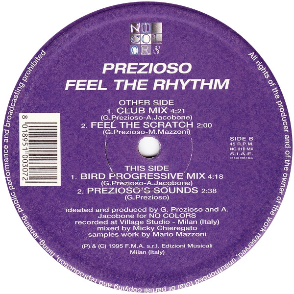 Prezioso - Feel The Rhythm | No Colors (NC 010 MX) - 3