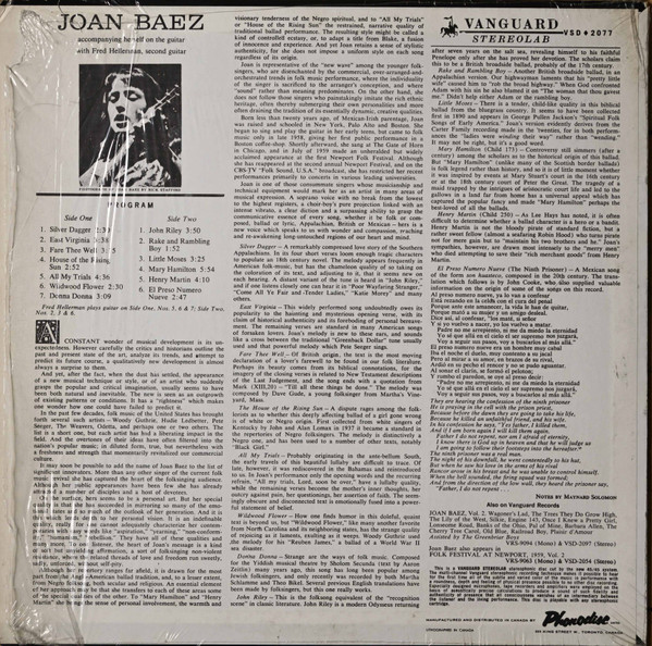 Joan Baez - Joan Baez | Vanguard (VSD-2077) - 2 Joan Baez - Joan Baez | Vanguard (VSD-2077) - 2