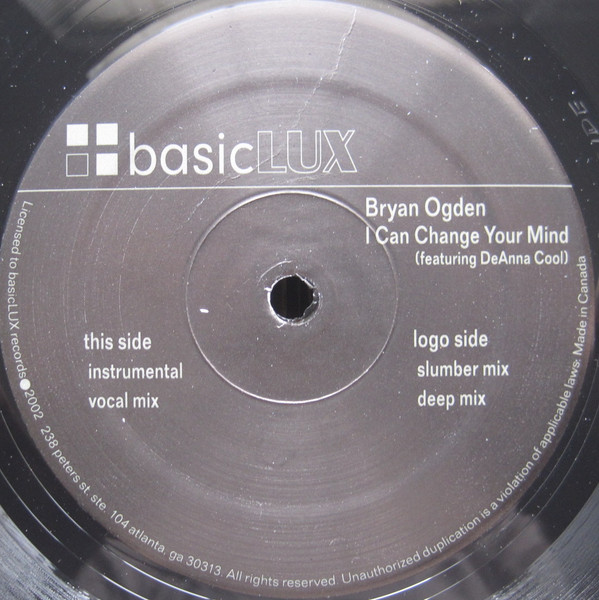 Bryan Ogden - I Can Change Your Mind | BasicLux Records (BLR002) - main Bryan Ogden - I Can Change Your Mind | BasicLux Records (BLR002) - main
