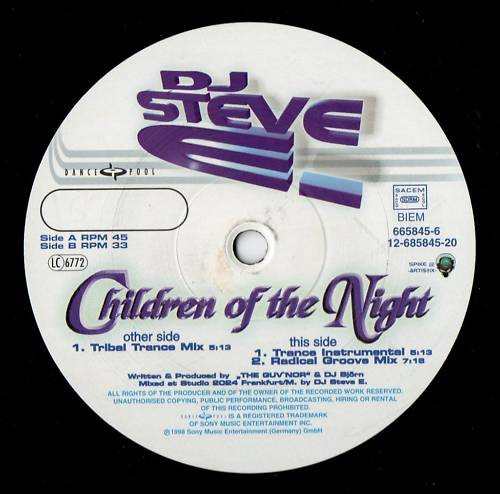 DJ Steve E. - Children Of The Night | Dance Pool (665845-6) - main