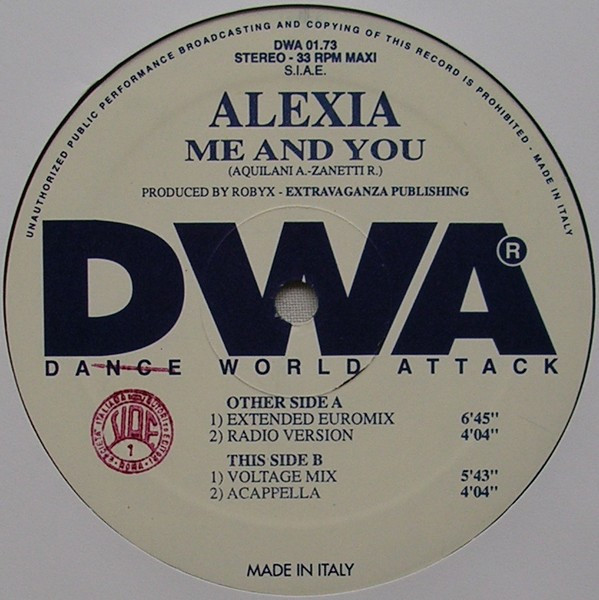 Alexia Featuring Double You - Me And You | DWA (Dance World Attack) (DWA 01.73) - 3 Alexia Featuring Double You - Me And You | DWA (Dance World Attack) (DWA 01.73) - 3