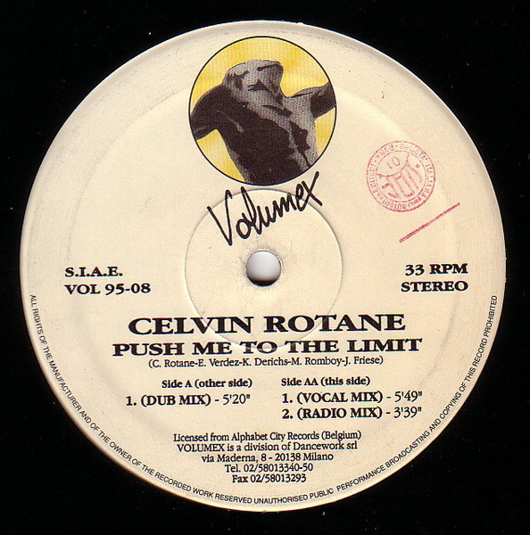 Celvin Rotane - Push Me To The Limit | Volumex (VOL 95-08) - 3 Celvin Rotane - Push Me To The Limit | Volumex (VOL 95-08) - 3